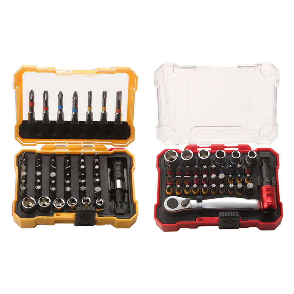 38/50PCS 6.3mm 마그네틱 스크루 드라이버 헤드 세트 액세서리 1/4 "Hex 비트 다기능 가정용 조합 도구 상자