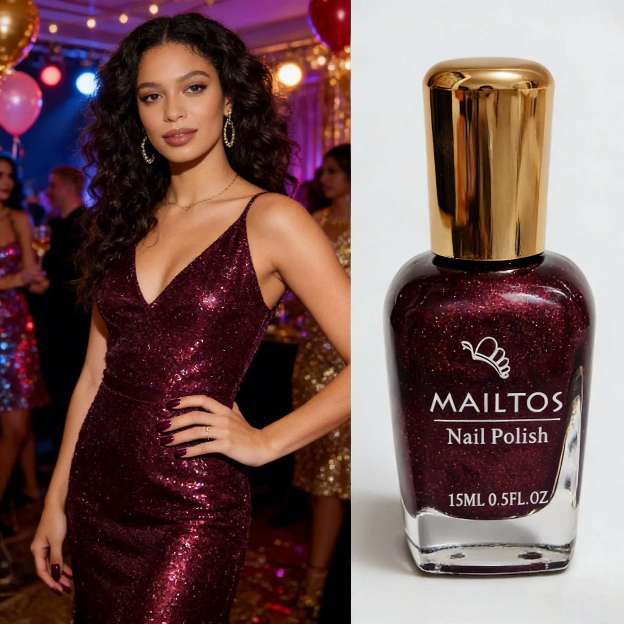 A01 Garnet Glow, 15ml Non-UV Oil-Based Nail Polish, Scented, Quick-Dry, Long-Lasting & Peel-Resistant, Fragrance Fades After Ful