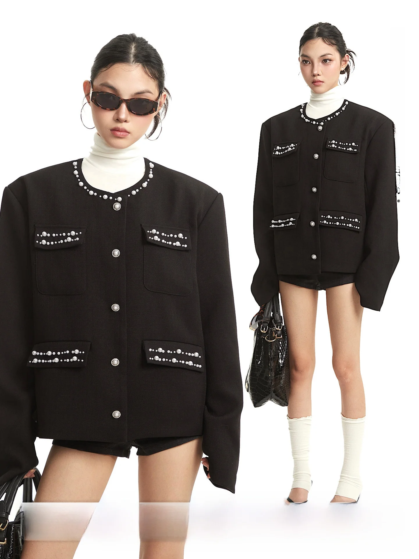 

Украшенный ор Jaet, женская свободная посадка, роскошная верхняя одежда Sle Faion, универсальный топ UNCMHISEX, новый китайский Sle