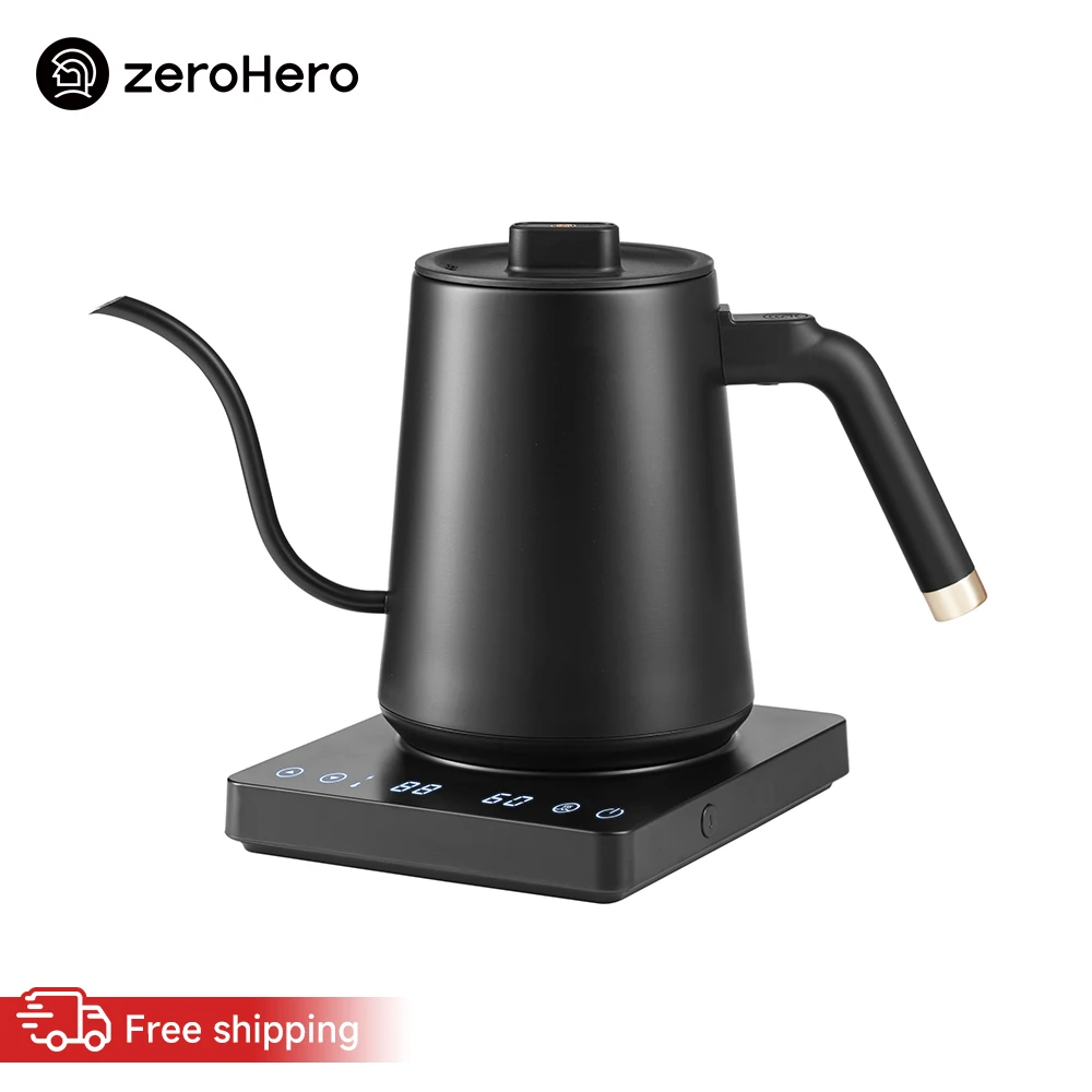 zeroHero Electric Gooseneck Kettle Variable Temperature LED Screen Precision Pour Over Hot Coffee Tea 40-100C Keep Warm for Home