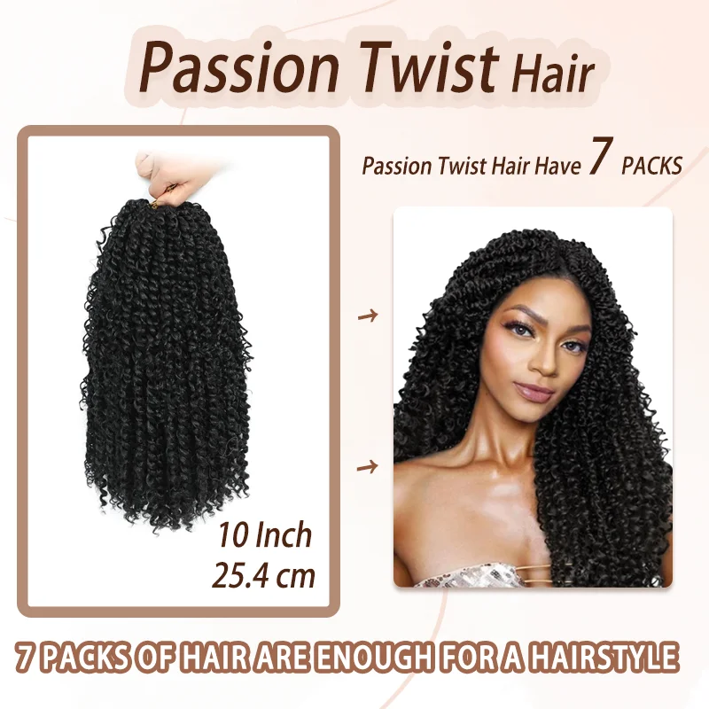 Синтетические волосы Boho Crochet Passion Twist с предварительно закрученными петлями, 22-дюймовые вязанные крючком волосы Goddess Passion Twist с вьющимися концами, 7 упаковок