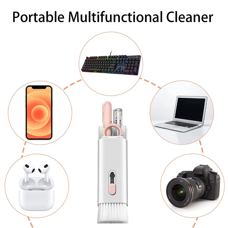 فرشاة تنظيف لوحة المفاتيح ، مخصصة لأجهزة AirPods ، iPhone ، iMac ، الغبار ، فجوات الهاتف المحمول ، سماعات الأذن ، الأقلام ، غسل البدلة ، 7 في 1
