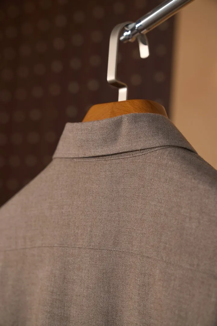 Men's Old Money 2026 Autumn Winter New Shirt Business Casual Spread Collar Long Staple Cotton Long Sleeve Shirt