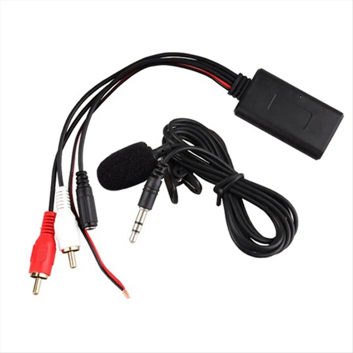 #66O Universal Car Bluetooth 2RCA AUX Wireless Adapter Audio Phone,2RCA AUX Adapter Wireless,(Black)