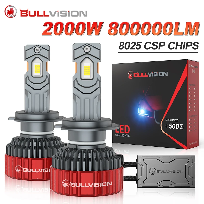 

BULLVISION G5 H7 LED 800000LM Car Headlight Bulbs Canbus 30PCS CSP H4 H11 H8 H9 H1 HB3 9005 9006 HB4 9012 HIR2 Fog Lights 6000K