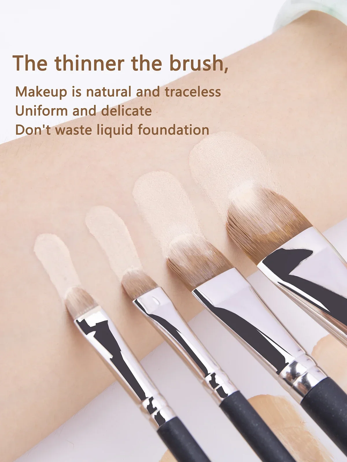 4 Arten von verbessertem, ultradünnem Foundation-Concealer-Make-up-Pinsel, professionelles Make-up-Werkzeug für flüssige Foundation-Creme, Concealer – Detail 4