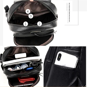 Women's Backpack 2022 Nova High Quality Soft Leisure Travel Large Capacity Schools for Girls Teenage Black Backpack 12 Main Sales Black Women's Backpack - №5