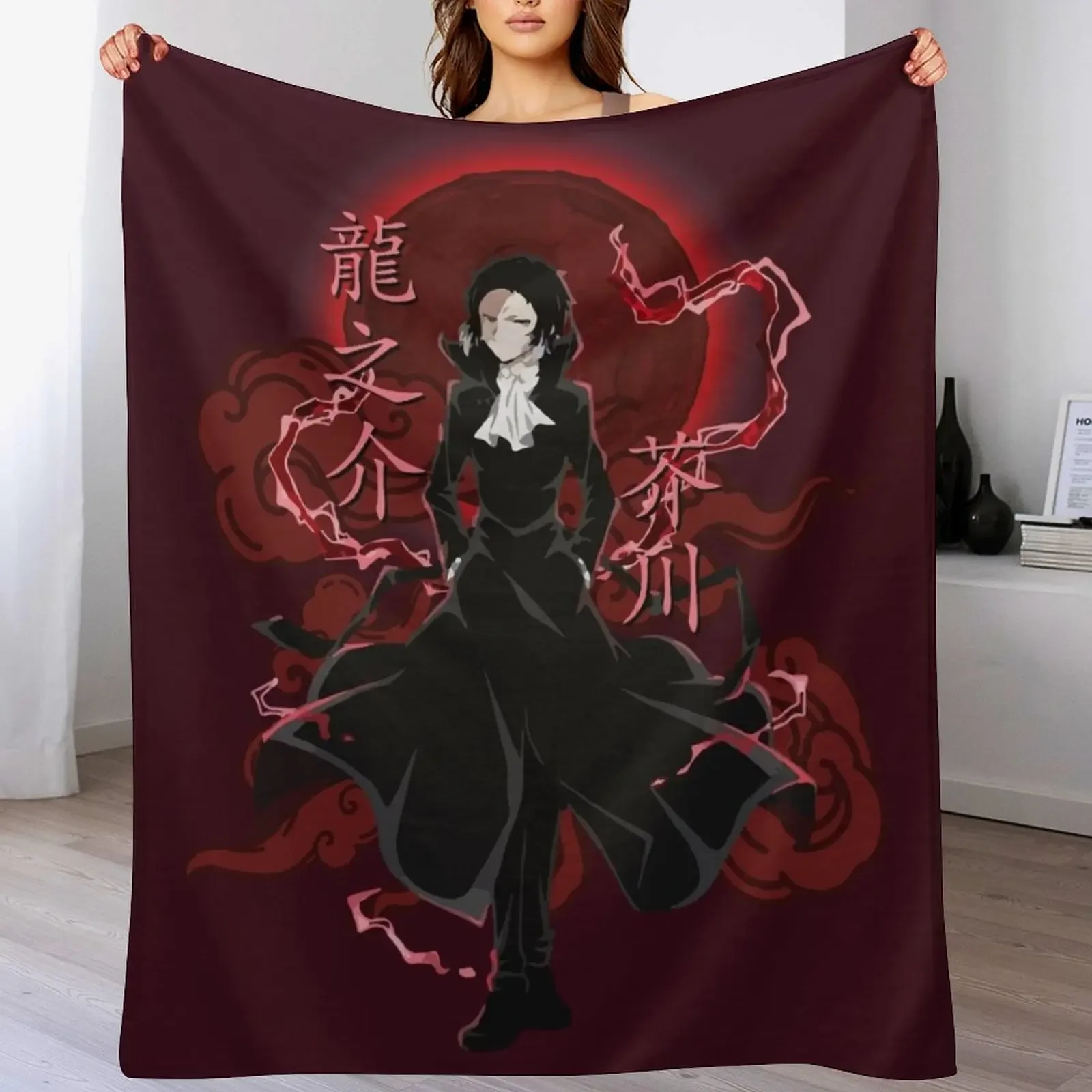

Akutagawa Ryuunosuke Mafia Throw Blanket Warm Plush Fuzzy Blanket for Living Room