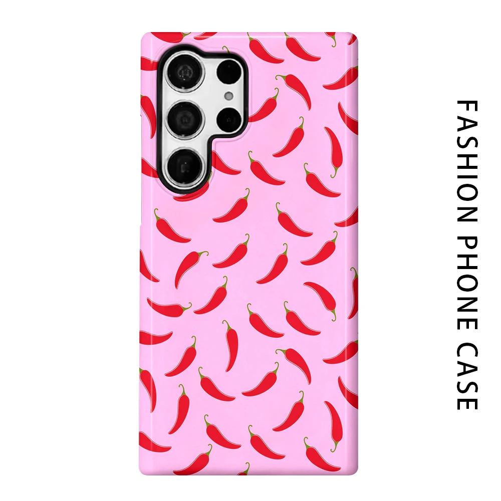 Chili Pepper Phone Case for For Samsung Galaxy S26 S25 S24 S23 S20 FE A56 A36 Ultra Glossy HD Hard Cover Film Shell