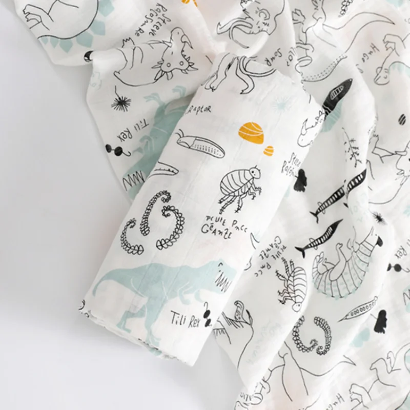 

Baby Blankets Newborn Wrap Eucalyptus Leave Printed Organic Bamboo Cotton Swaddle Bedding Cover Baby Born Baby Swaddle