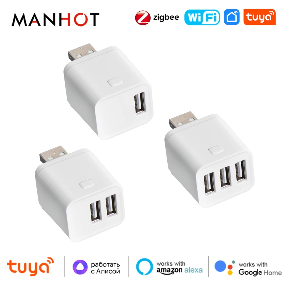 Tuya WiFi/Zigbee Smart Micro USB Adaptor Switch 5V Mini USB Power Adaptor Timing Charge Plug for Alexa Google Home Yandex Alice