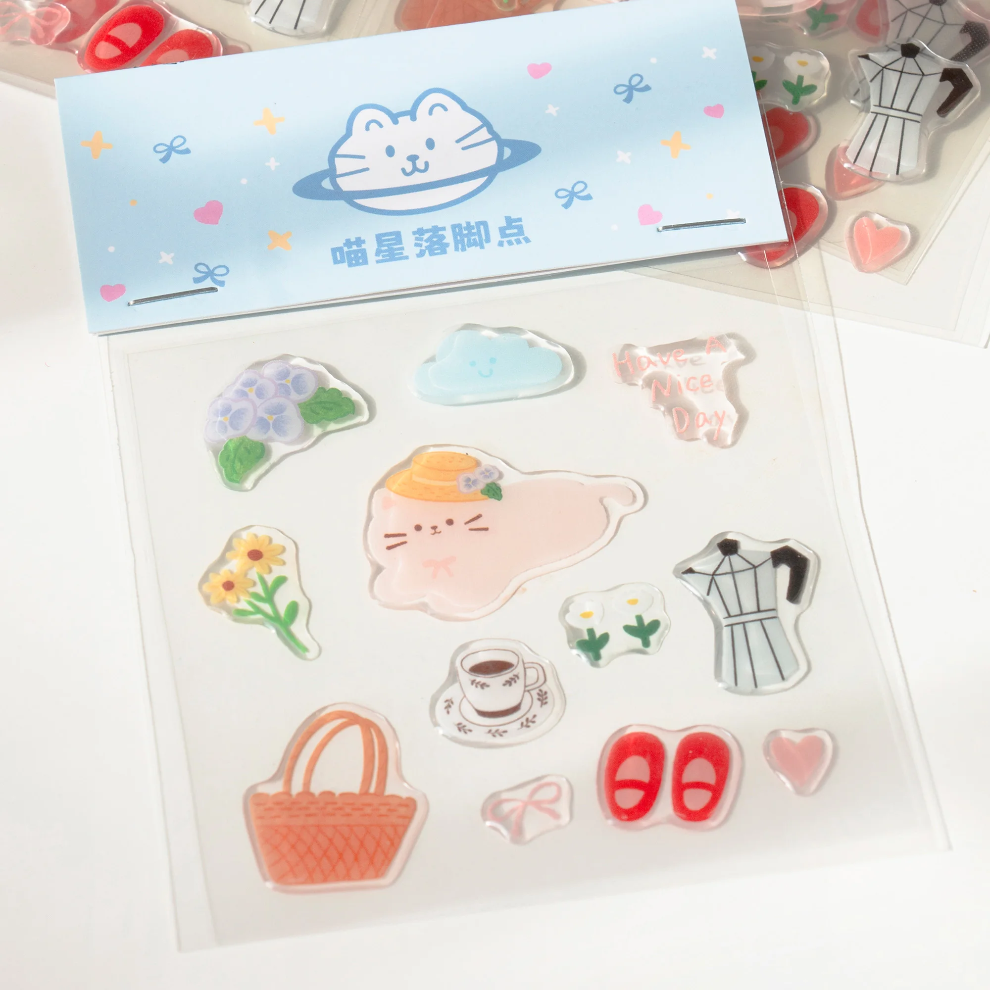 

INS милый черный кот мультфильм желе рельефная наклейка 3D эпоксидная смола прозрачные наклейки украшения для DIY чехлы для телефонов ноутбук планшет