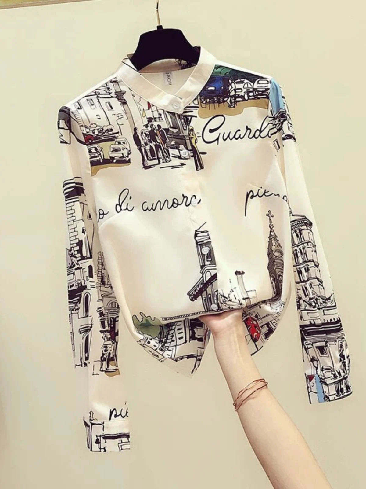 

Ретро-платье в гонконгском стиле с принтом, женское, длинное, из шифона, модное, для ранней осени, новый дизайн, хит продаж