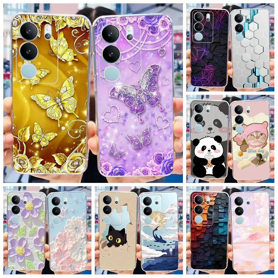 For Vivo V29 5G Case V2250 Shockproof Cover Fashion Butterfly Soft Silicone Clear Phone Cases For Vivo V29 Pro V2251 V 29 Fundas