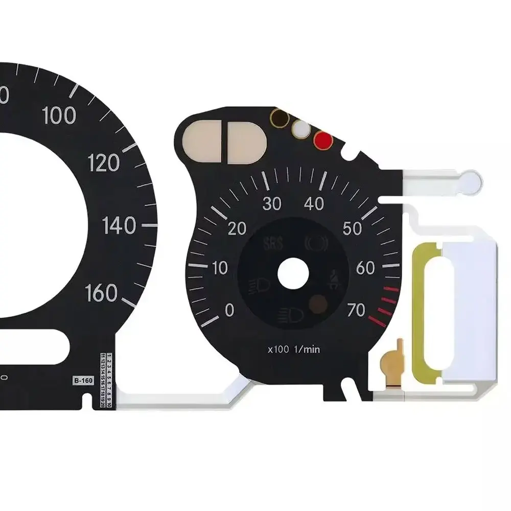 

160MPH Gauge Face with EL Cold Light Overlay for Mercedes W211 E320 E350 E500 E55 E63 W209 C219 Instrument Cluster White Black