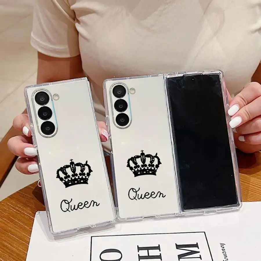 Cartoon Crown Case for Samsung Galaxy Z Fold 8 Ultra ZFold7 ZFold5 Z Fold 7 6 5 4 3 ZFold4 ZFold3 ZFold6 Phone Funda