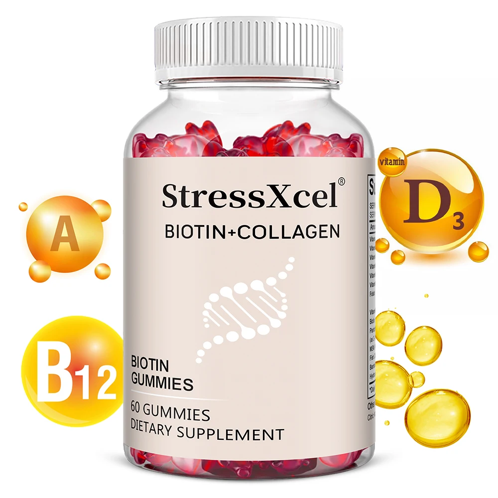 

Biotin Gummies with Collagen, Hair Growth Support Skin, & Nail Strength - for Women & Men, Mixed Berry, 60 Gummy