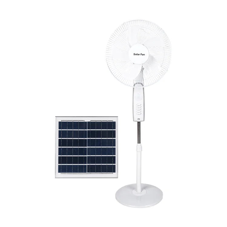 Solar Powered Fan Classic 16 Inch Recharge Fan Flood Stand Solar Fan with Solar Panel