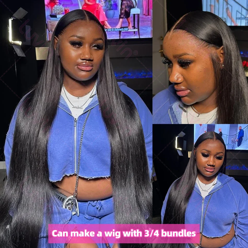 Brazilian 30 40 Inch Raw Remy Unprocessed 100% Human Hair Extensions Bone Straight 1 3 4 Bundles Double Weft Bulk Braiding Hair