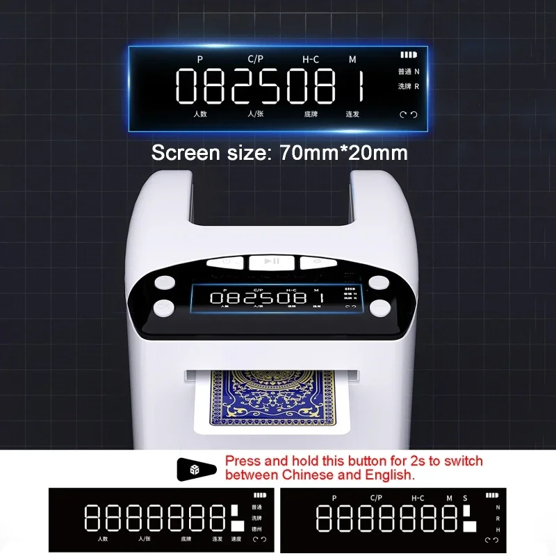 Intelligent Automatic Card Dealing Machine 0-8Players Playing Cards Dispenser For Outdoor Camping Portable Electric Card Dealer