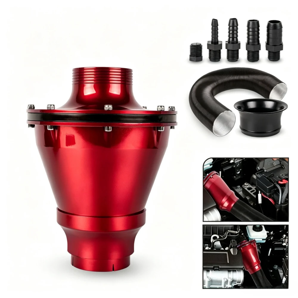 Universal Cold Air Intake Induction Kit with Air Box&Filter Blue 3-inch 76mm High Flow Mushroom Head