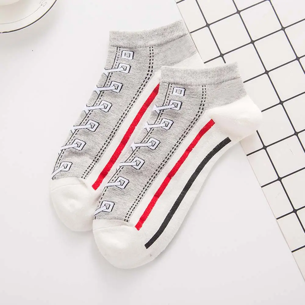 

Kawaii Cute Shoes Pattern Cotton Shallow Comfortable Low-top Socks Women Hosiery Men's Short Socks Boat Socks