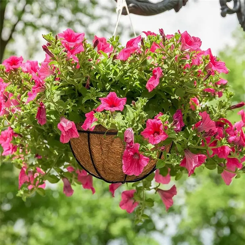 PZHI Coconut Fiber Hanging Basket Liners, 6 Pcs 12 Inch Round Natural for Coco Liner Replacement for Planters Flowers,