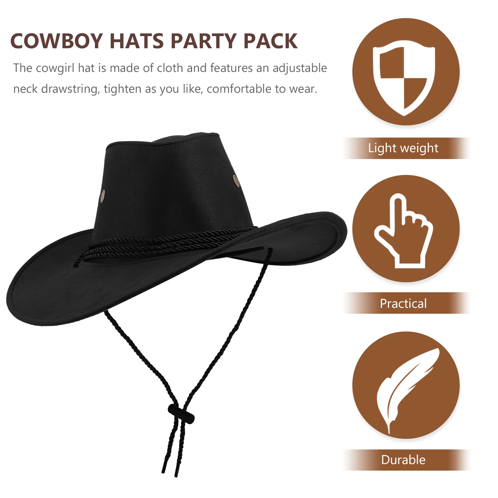 

Cowboy Hat Cowgirl Hat Premium Polyester Summer Fashionable Travel Outdoor Adult Gift Hats Party Party Hats for Adults