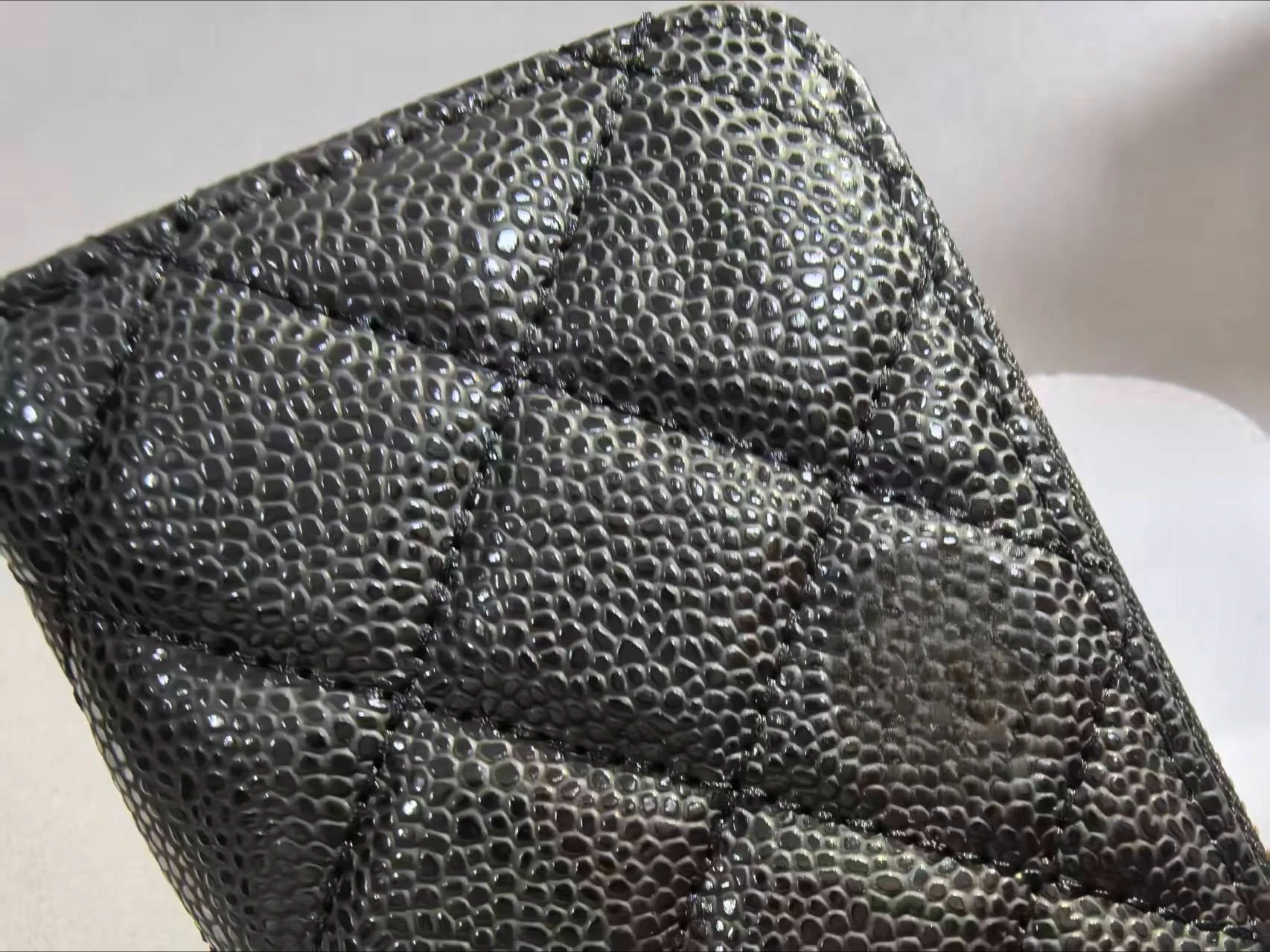 Wallet Bag double letter solid color buckle lambskin caviar pattern handbag shoulder bag gold logo