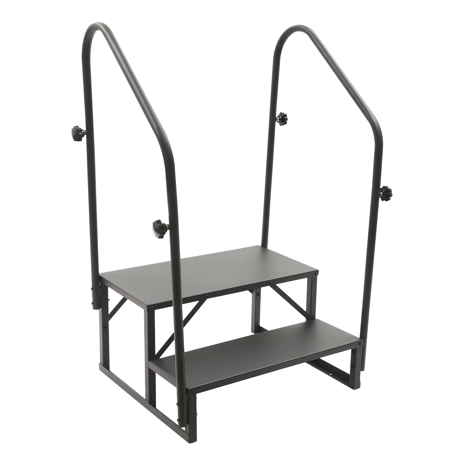 

2-Step RV Stairs Handrails Ladder, 450lbs Load Capacity, Corrosion-Resistant Q235 Steel, Simple Design for Easy Installation and
