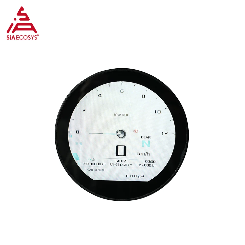 SiAECOSYS New Arrival 3.6inch TFT SCJ3622-A Speedometer CAN BUS and One-Lin Protocol for Electric Motorcycle Round Adjustable