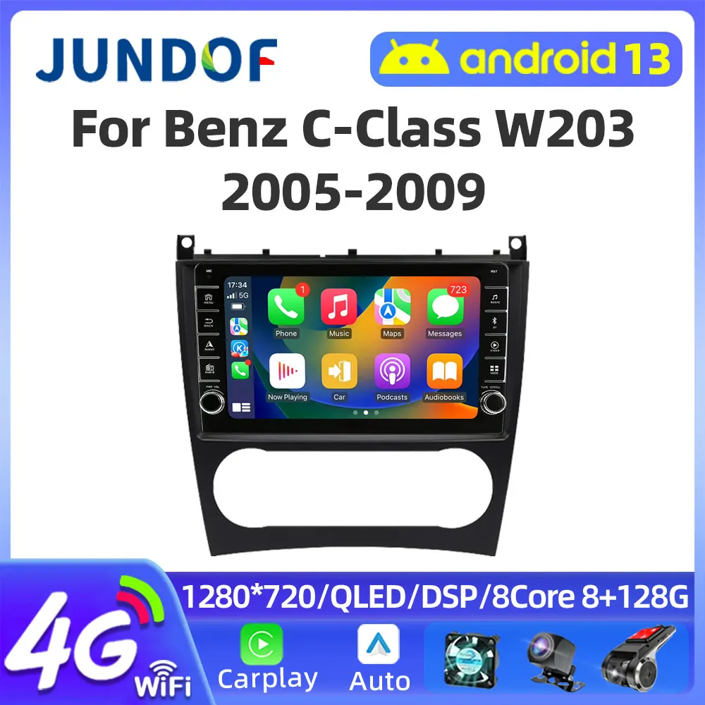 

Автомагнитола Jundof для Benz C-Class W203 W209 2005-2009, 2din, Android, мультимедийный видеоплеер, GPS-навигация, головное устройство 4G Carplay