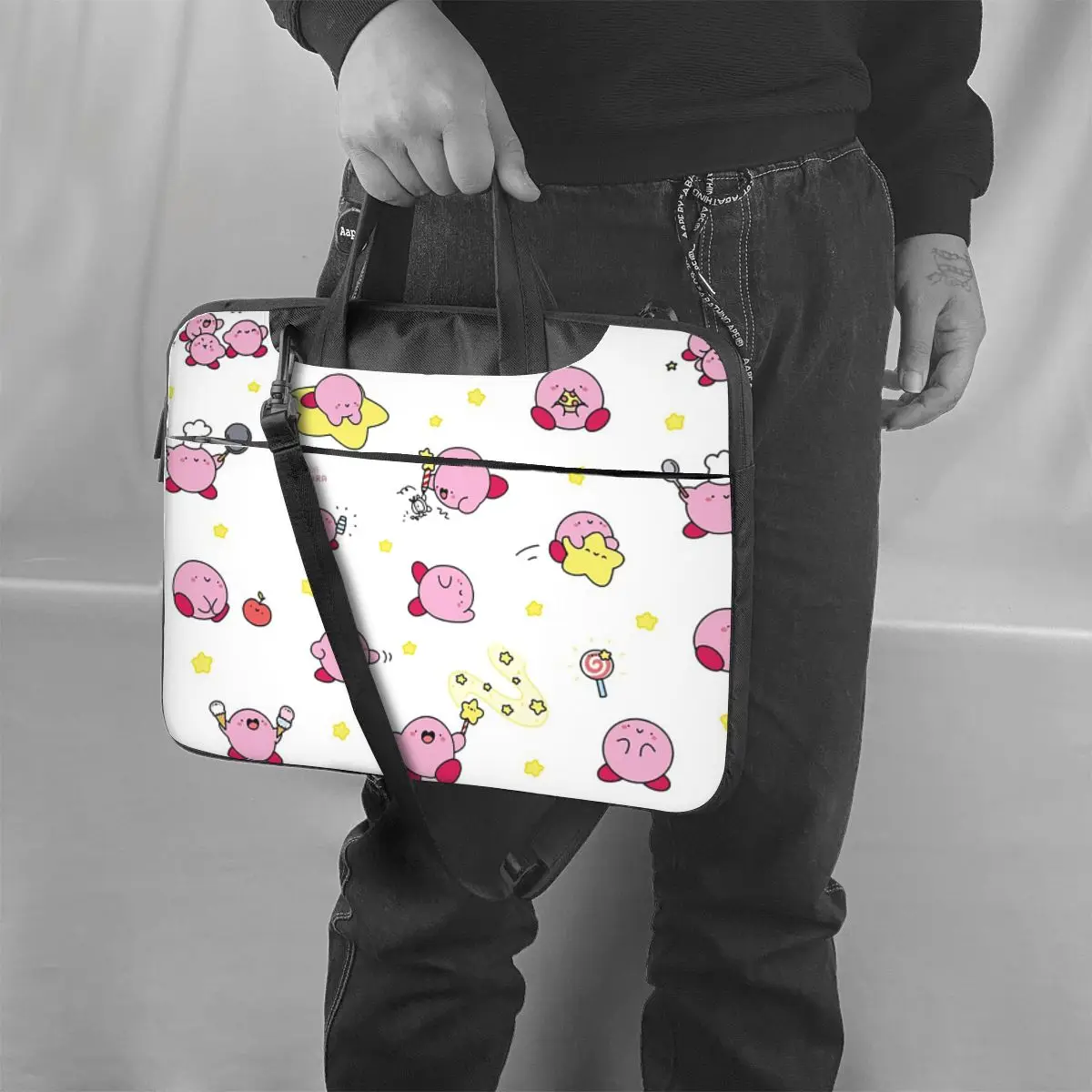 الوردي منتفخ بيو Crossbody حقيبة كمبيوتر محمول حافظة حقيبة كمبيوتر 13 14 15.6 بوصة حقيبة الكمبيوتر المحمول لماك بوك برو لينوفو #3