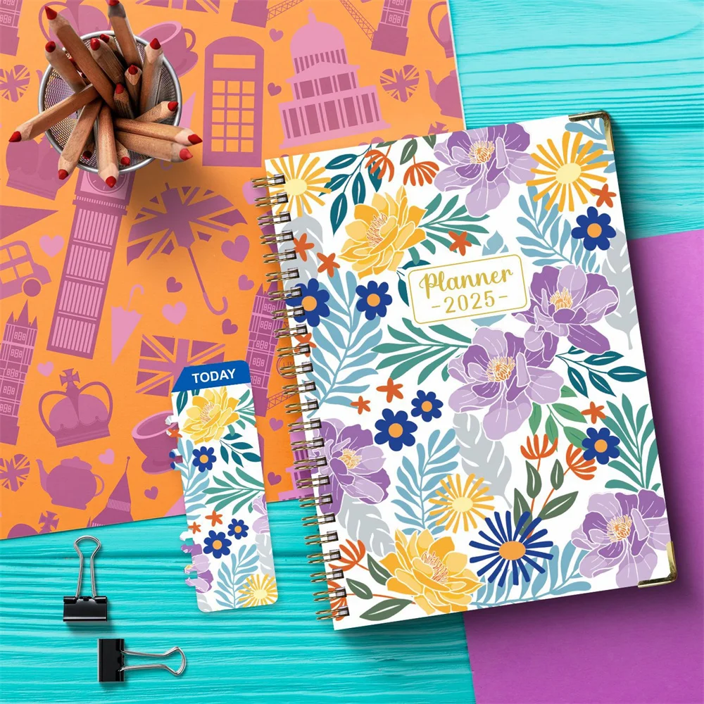 Imagem -03 - Inglês Notebook Diário Planejador Semanal Agenda Goal Habit Horários Jornal Notebooks Papelaria Escritório e Material Escolar 2025