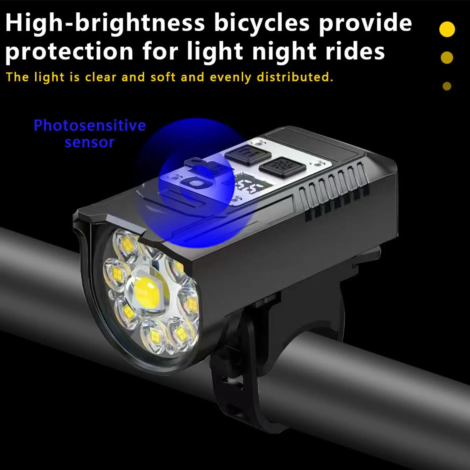 

Type-C Rechargeable Bicycle Handlebar Front LED Light Bike Headlight MTBs Bike Lamp Cycling Flashlight For Bike Accessories