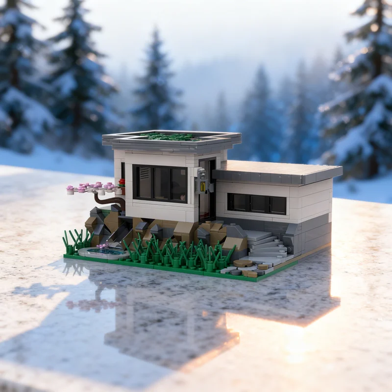 710pcs MOC Make & Create Hillside House Model Building Blocks Christmas Gift Display Assemble Creative Art Birthday Collection