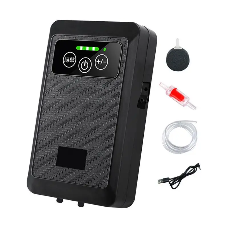 Rechargeable Air Pump Aquarium Oxygen Aerator Fish Tank Oxygenator Adjustable Quiet Air Pump Waterproof Silent Aquarium Oxygen