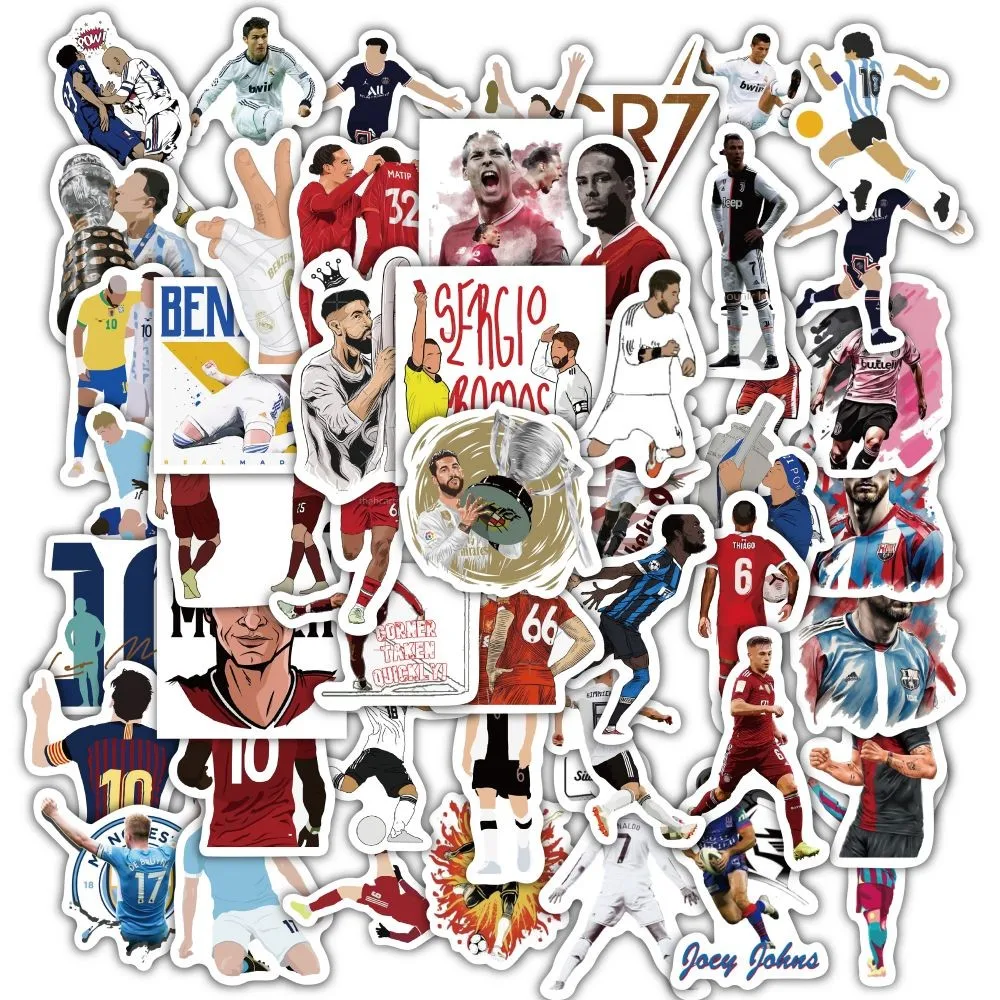 Juego de pegatinas estilo B de estrellas de fútbol de 60 piezas, decoración de leyendas de fútbol para fanáticos (tienda del mundo de Anime)