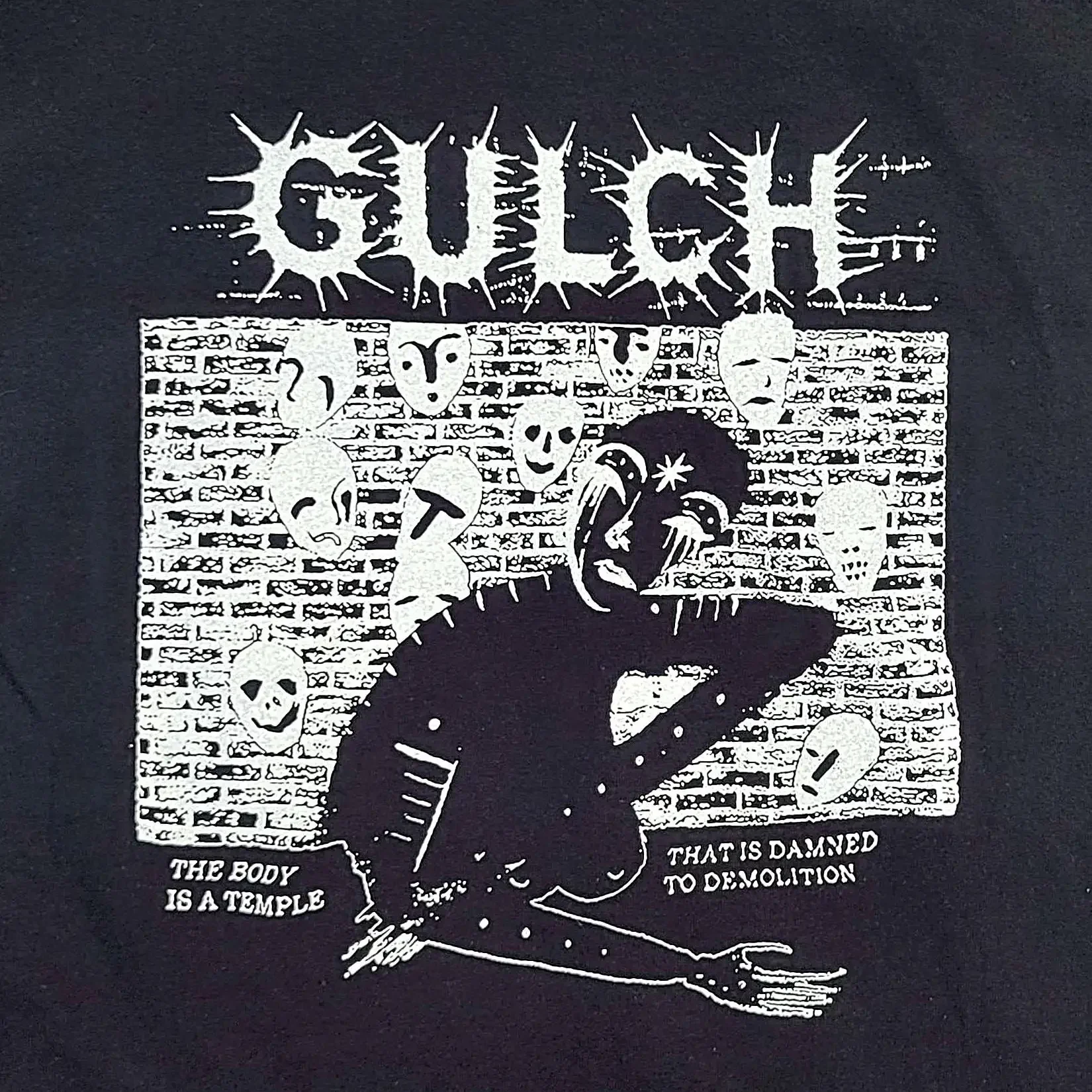 Gulch Band T Shirt Pearl White on Black