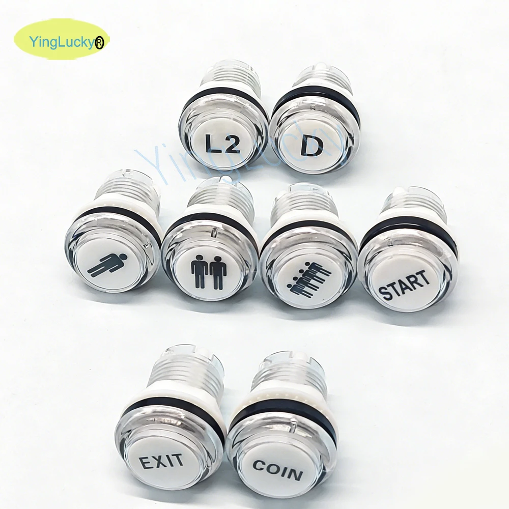 33mm 5V 12V Licht beleuchteter Druckknopf für Arcade-Spiel-Kit DIY Coin Start Select Pause Exit PS Swing Vending Crane Machine – Detail 2