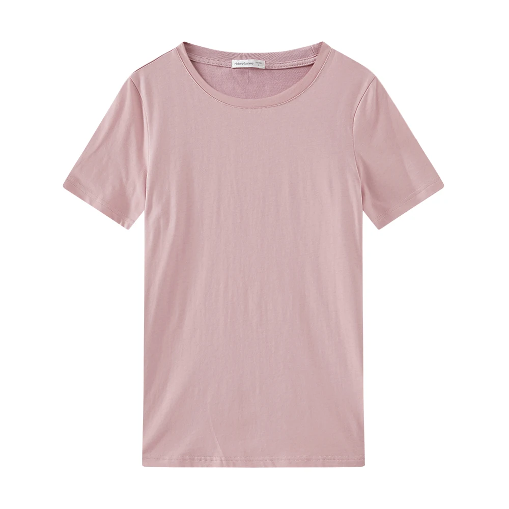 Metersbonwe-short-sleeve T-shirt for women, solid color, basic, loose, round-necklace, casual, special sale, 618518