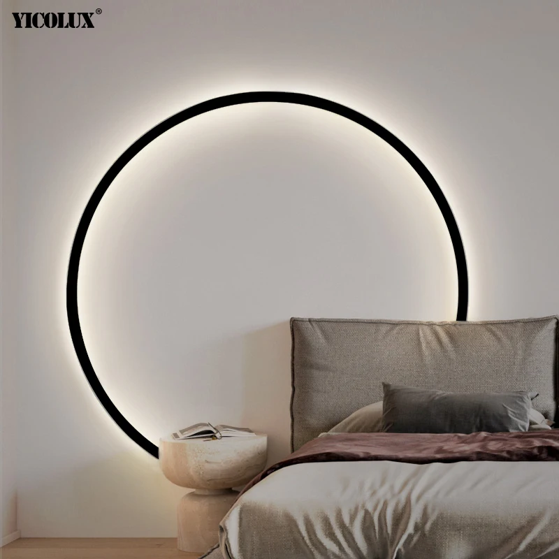 Simple Circle Background Decoration Lamps New Modern LED Wall Lights Living Room Bedroom Bedside Aisle Corridor Indoor Lighting