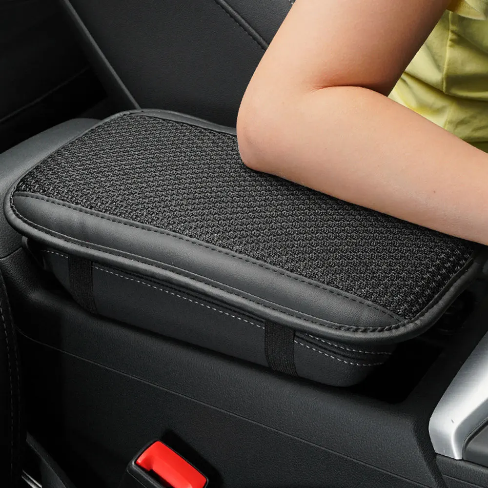 

1Pc Car Armrest Pad Cover Leather Center Console Box Cushion Mat Protector Black Waterproof Universal Car Interior Accessories