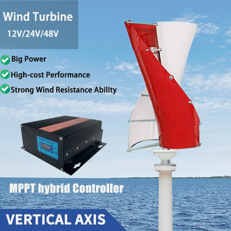 

Fast delivery 30000W 30KW Wind Vertical Turbine Generator Alternative Free Energy Windmill 12V 24V 48V MPPT Hybrid Controller