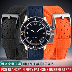 For Blancpain Belt Fifty Fathoms 5008D Five Oceans High quality Silicone Watch Band 20mm Rubber Watch Strap Breathable Bracelet