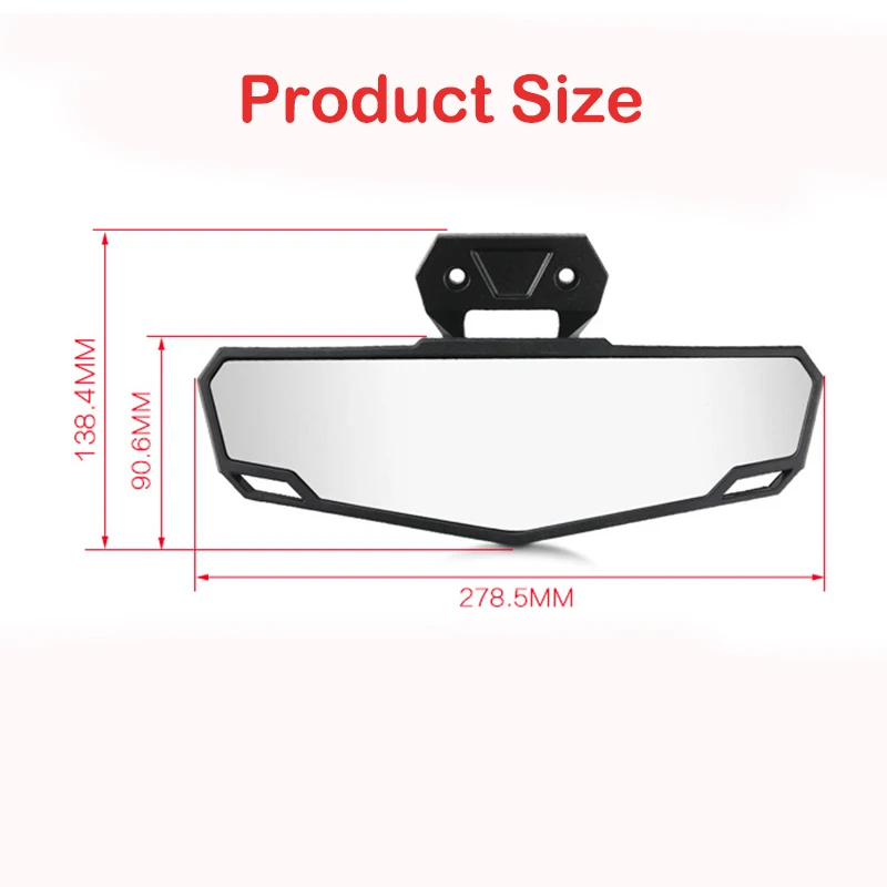 For Polaris RZR PRO XP PRO R Turbo R 2022-2023 Aluminum Center Rear View Convex Mirror with Light UTV Accessory