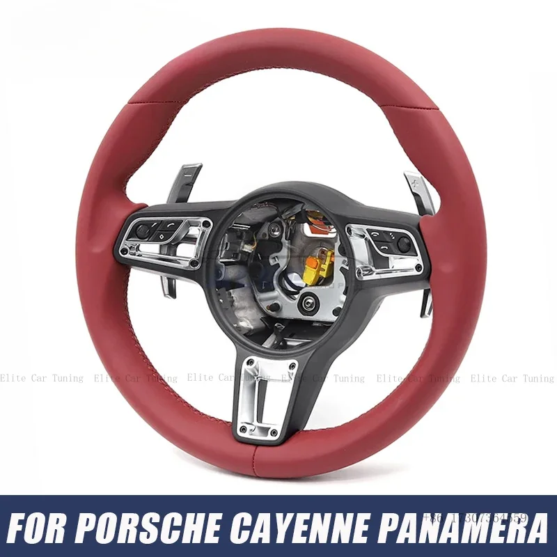 Car Nappa Leather Steering Wheel Fit for Porsche Cayenne Panamera Boxste Macan 718 991 997 970 981 987 GT3 Car Accessories