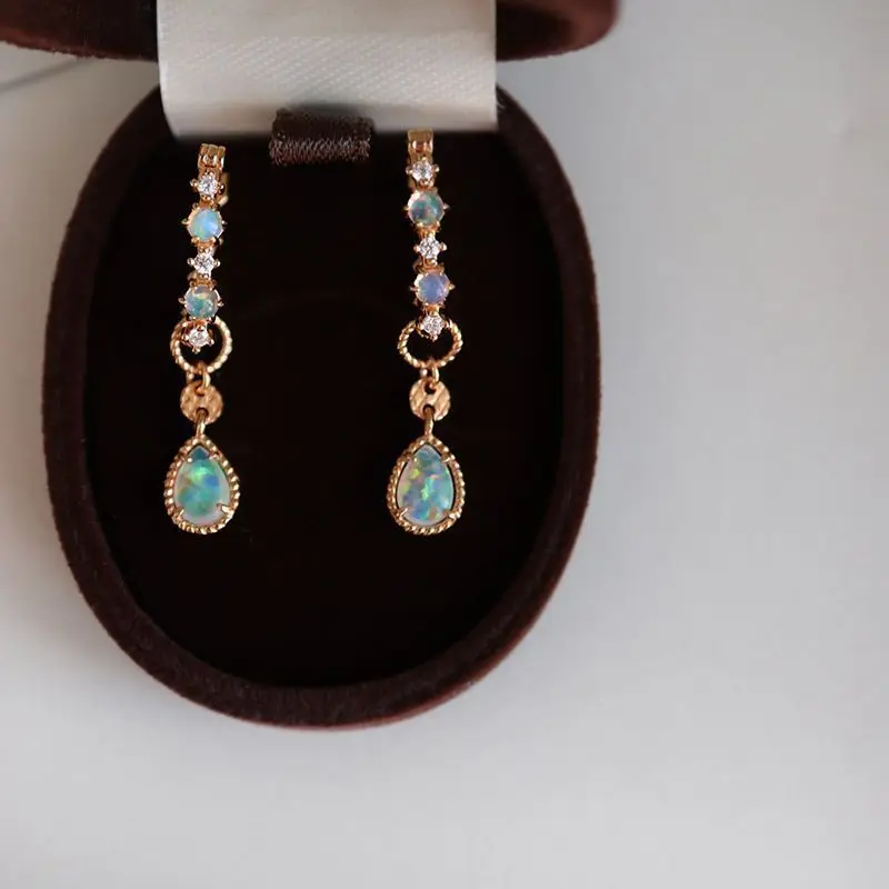 

Silver Created Opal Earrings Leverback Earrings October Birthstone Earrings for Women Fine Jewelry Gifts for Women