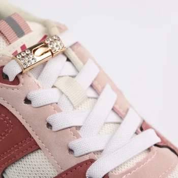 Elastyczne sznurówki trampki z diamentowymi zamkami na krzyż sznurowadła bez krawatów dla dzieci dla dorosłych o szerokości 8MM buty bez sznurówek sznurówki opaski gumowe sznurowadła