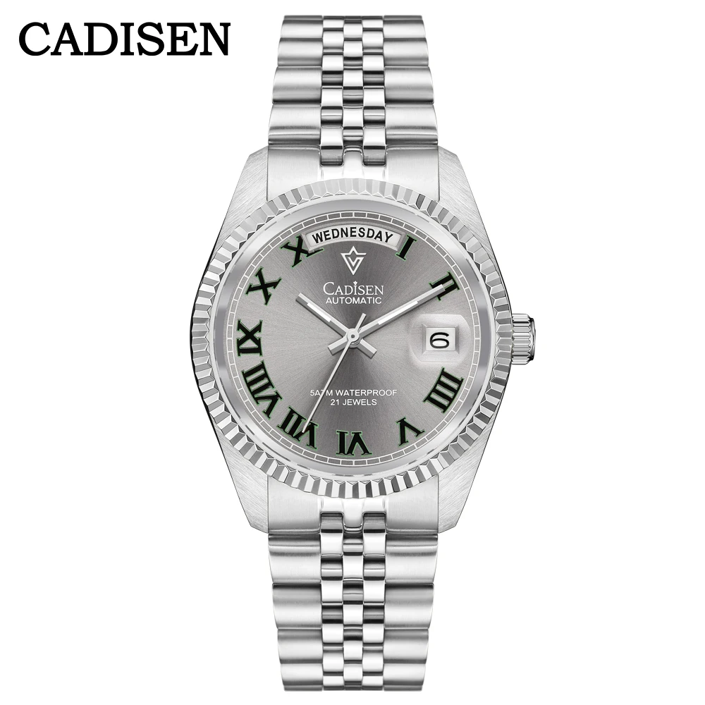 CADISEN C8228 2024 New  38mm Men\' Watch Mechanical Automatic AR Sapphire MIYOTA 8285 Movement  Luxury Week Display Watch Men